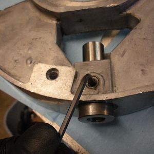 Install the set screw to hold the brake lever sleeve in place.