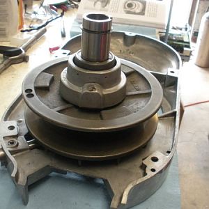 View two after installing the spindle pulley hub assembly.