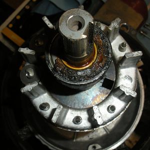 A view of the old gunked up bearing.
