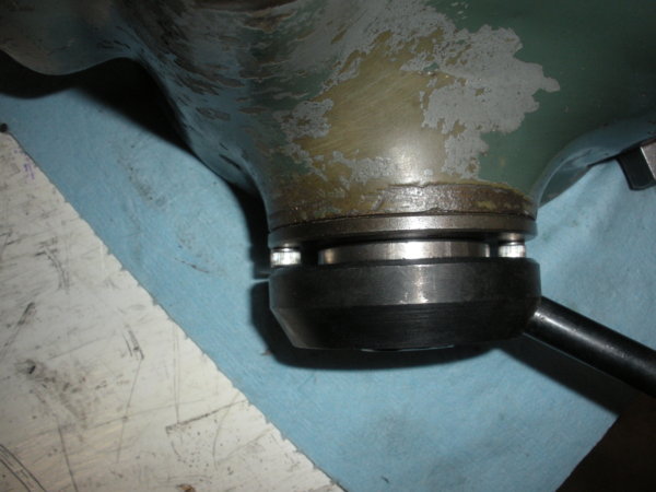 Back of quill feed handle mounted. Here you can see the two socket head cap screws I mounted the clock spring with.