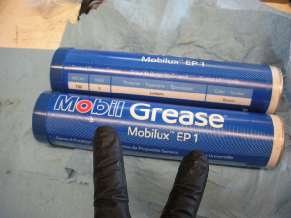 Time to pack the gear cavity with Grease! 2hp versions take two tubes.  I used Mobil EP 1 grease