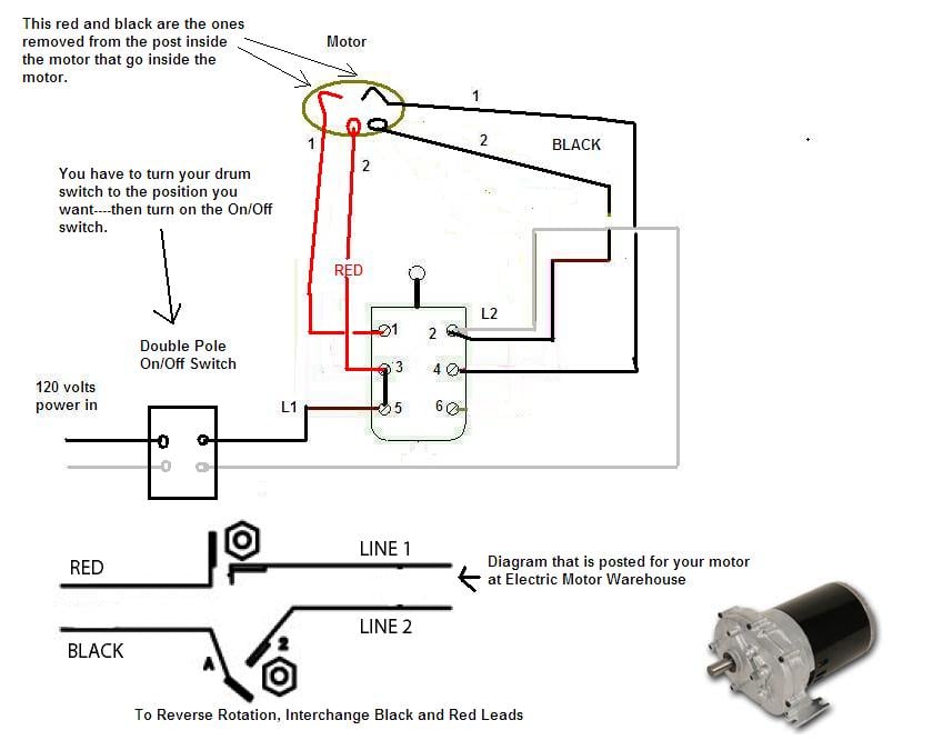 Getting reverse to work on a 120V split-phase motor with a drum switch
