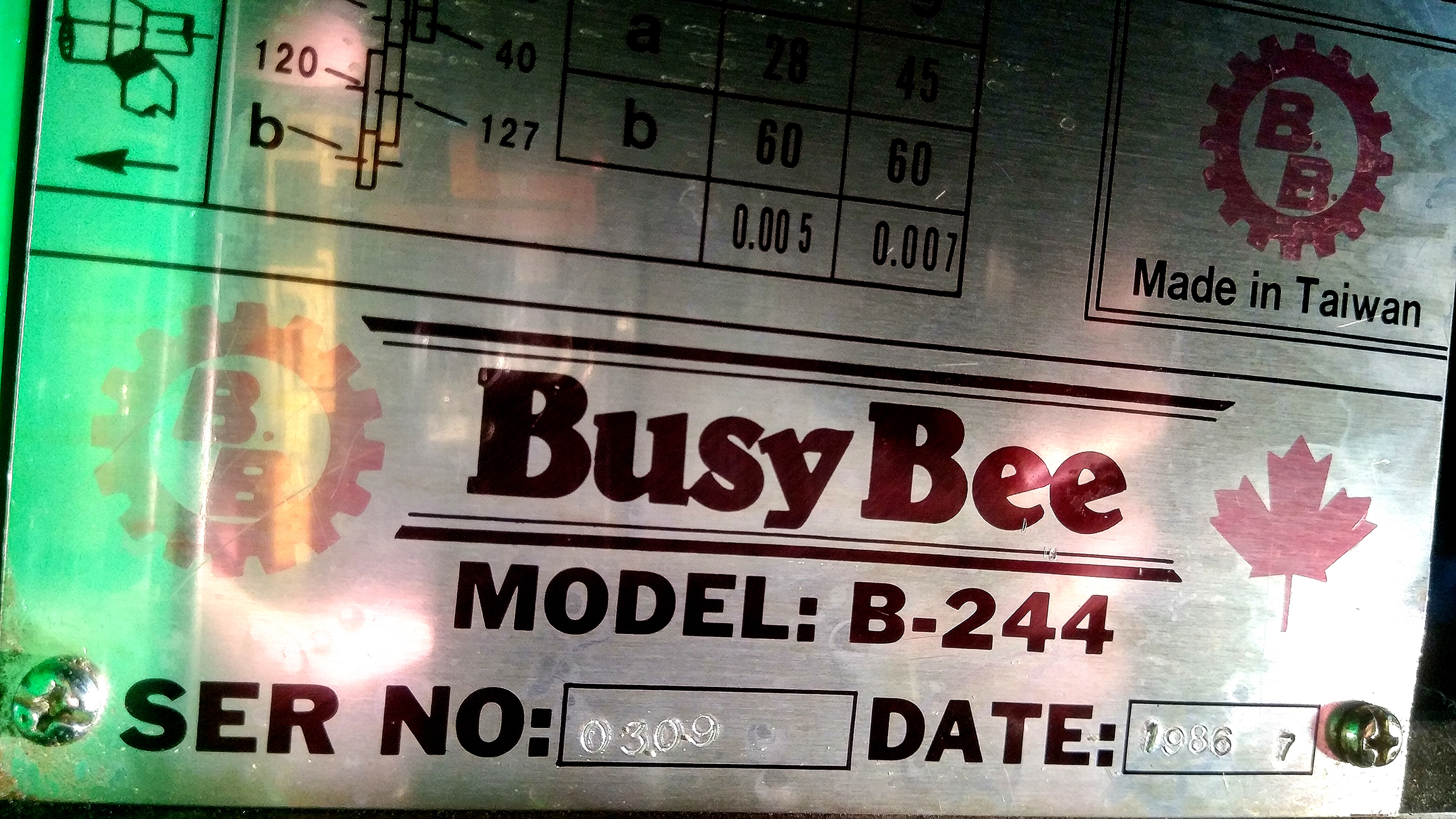 busybee metal lathe b-244 model serial number closeup sm.jpg