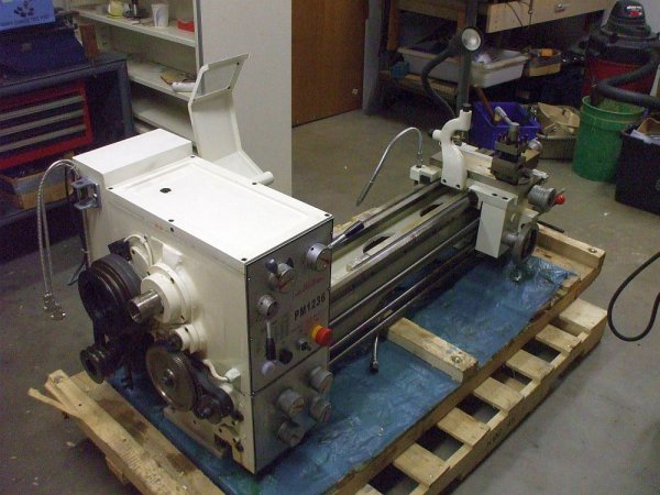 PM1236 lathe arrives and taken out of crate    some assembly required.jpg