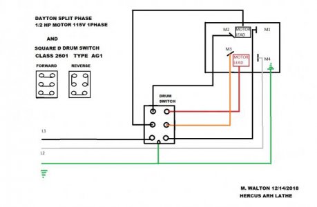 Drum Switch Wiring, Split Phase Motor | The Hobby-Machinist  3 Phase Drum Switch Wiring Diagram Bridgeport    The Hobby-Machinist