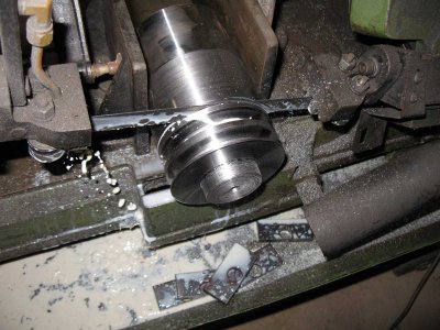 4. Cutting  the twin pulley for the top shaft IMG_0583.jpg