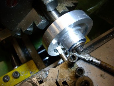 Flywheel machining squaring off.JPG