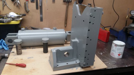 Hydraulic Press completed and painted shuttle.jpg