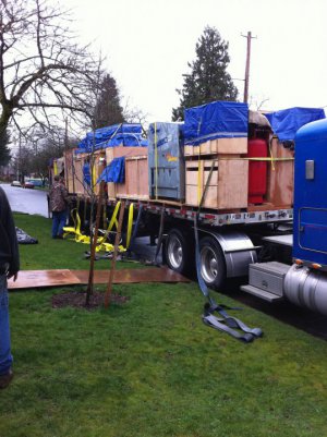 Shop equipment being delivered - steady rain coming down..jpeg
