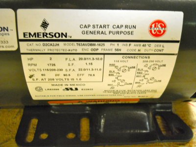 How do I rewire or convert a 115volt to 230 on Emerson 1HP motor single