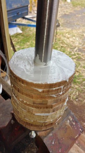 10. Glueing ply discs together on shaft 20151109_115923.jpg
