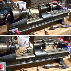 4NS Hjorth Lathe with collet closer and drilling tail stock