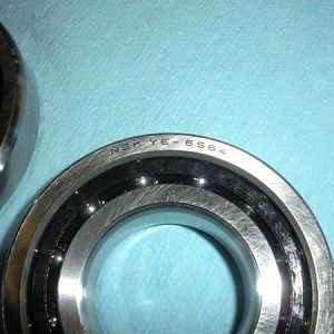 Markings on lower spindle bearings. view 1