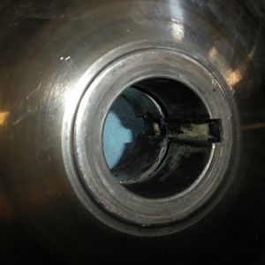 View inside the spindle pulley vari-disc after the bushings and key have been removed...but not cleaned. 2