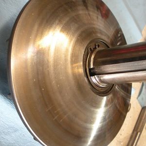 Install the snap ring on the spindle pulley hub.