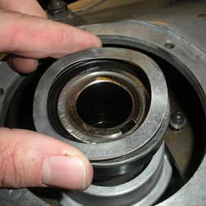 Set the wavy spring washer on top of the bearing.