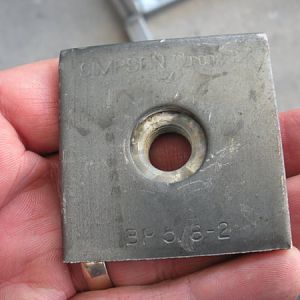 Picture of the simpson strong-tie bearing plate 2"x2" 5/8" hole