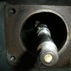 View of the cross feed screw looking in.
