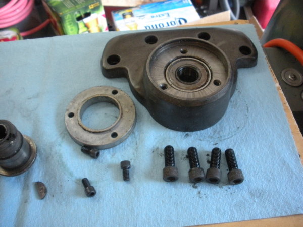 A view of the bearing bracket (with bearings still installed there are 2)
