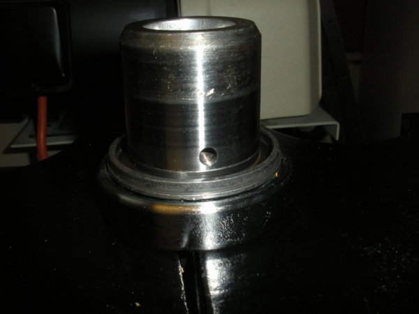 Close up  lower spindle bearing installed.