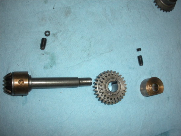 Cluster gear assembly with bronze bushing.