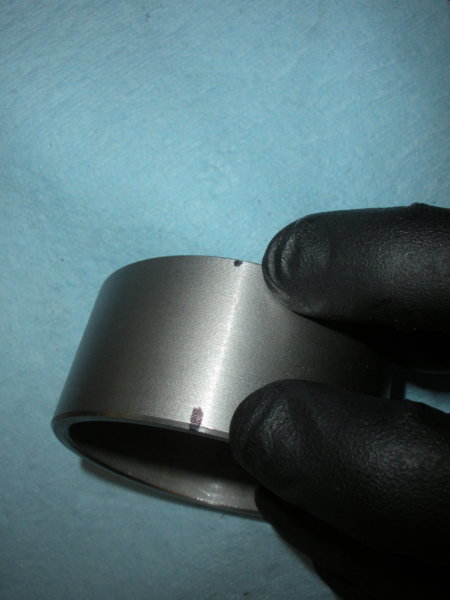 I marked the outside of the outer bearing spacer using a square in order to line up the marks on the matched bearings.
