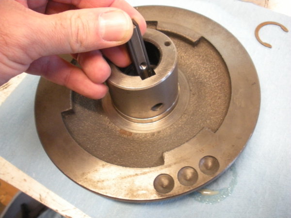 Install the key into the motor pulley.
