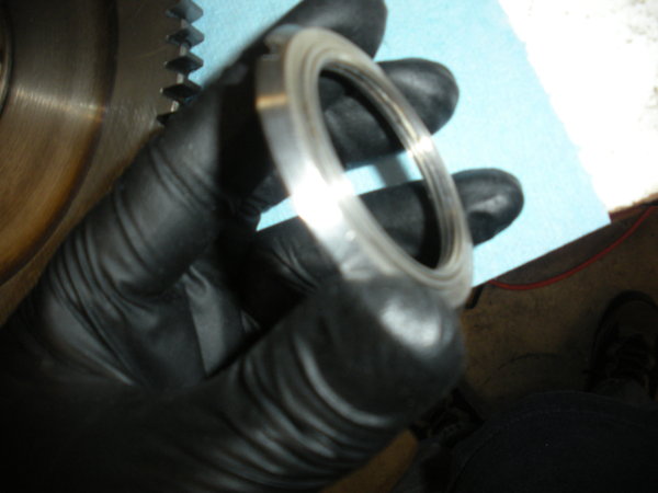 Lock nut side view for holding the bull gear bearing sleeve in place.
