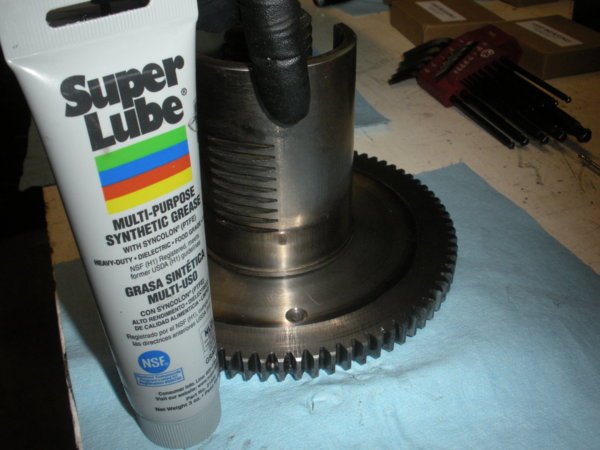 Lubricate the bull gear bearing sleeve using super lube or something close.