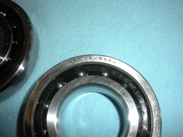 Markings on lower spindle bearings. view 1