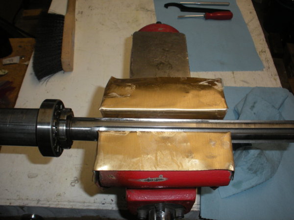 Mount the spindle in a vice...using brass/soft jaws. I have mine covered with brass sheets. Have the bearings on your left.
