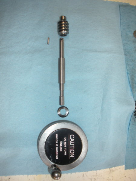 Picture of speed change shaft assembly with new shaft.