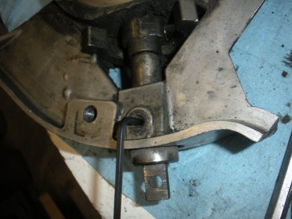 Remove the set screw holding the brake shaft in place.