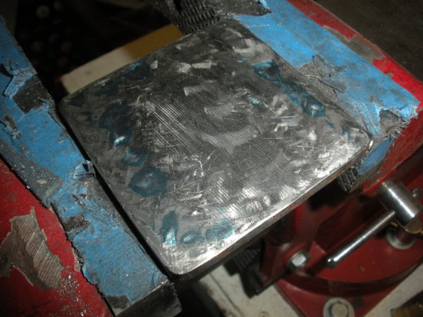 This was actually about 10 passes in. The piece was just a cut off Cast Iron throw away piece...lots of bandsaw lines.