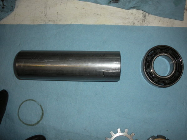 Top bearing removed and the bearing sleeve directly under it.